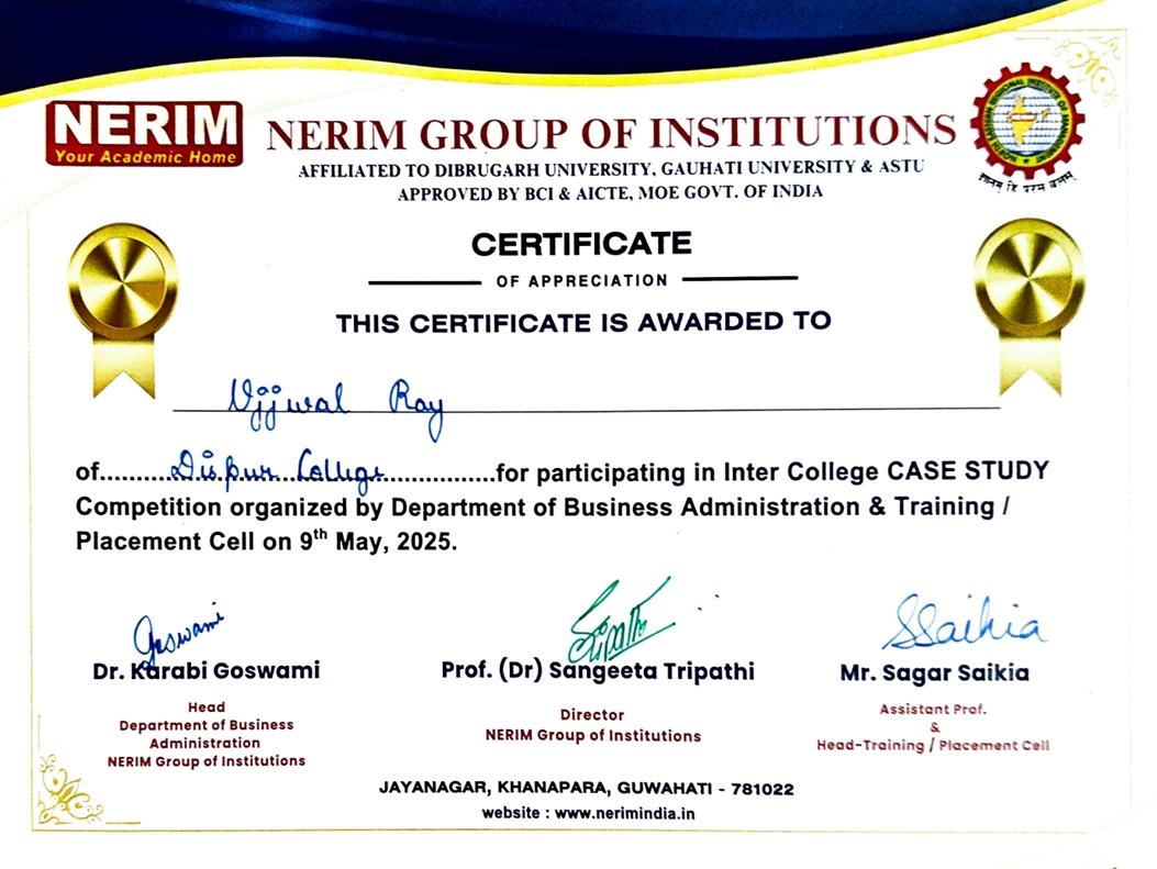 Case Study Certificate